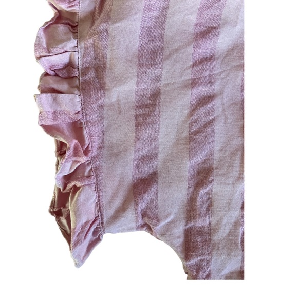 Super cute Zahra basic collection pink striped ruffled top.  Size med. - Picture 4 of 4
